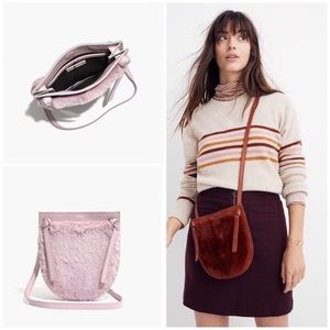 Madewell Knot In Faux Fur leather Cross Body Bag